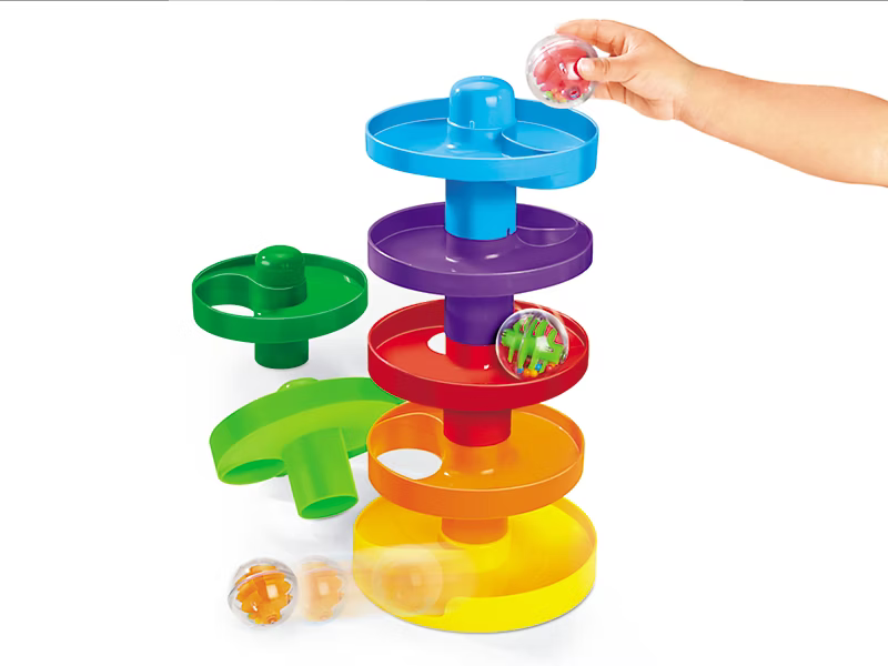 Torre Arcoíris con Pelotas Giratorias